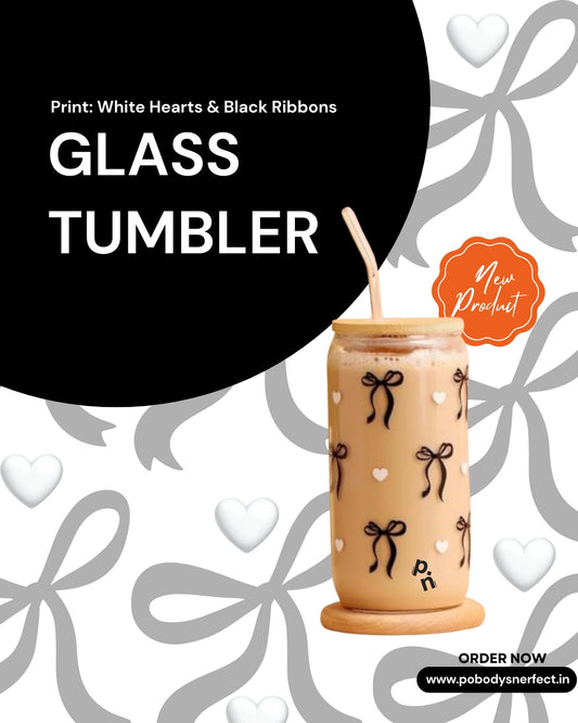Hearts & Ribbons Edit - Glass Tumbler